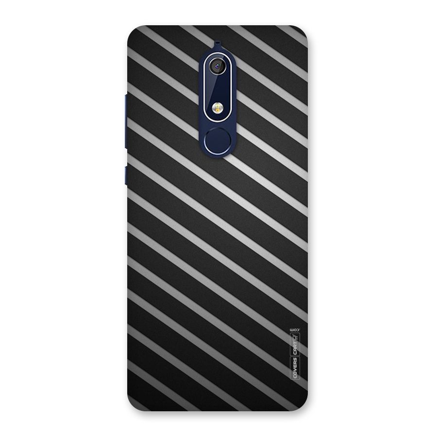 Grey And Black Stripes Back Case for Nokia 5.1