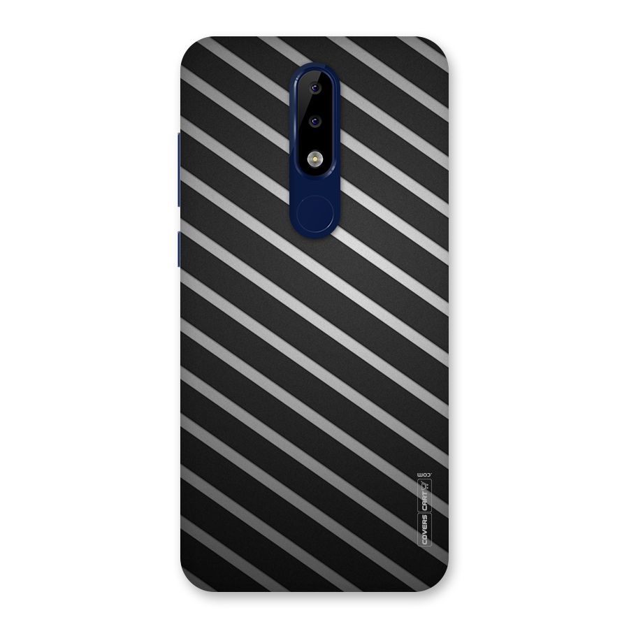 Grey And Black Stripes Back Case for Nokia 5.1 Plus