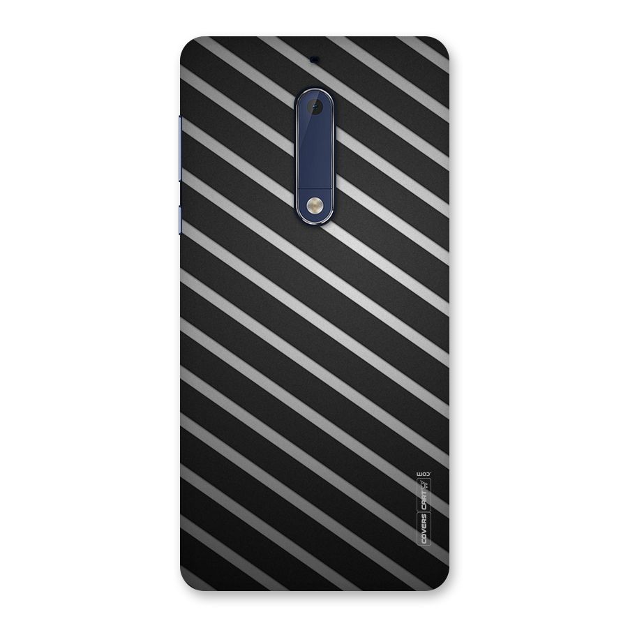 Grey And Black Stripes Back Case for Nokia 5