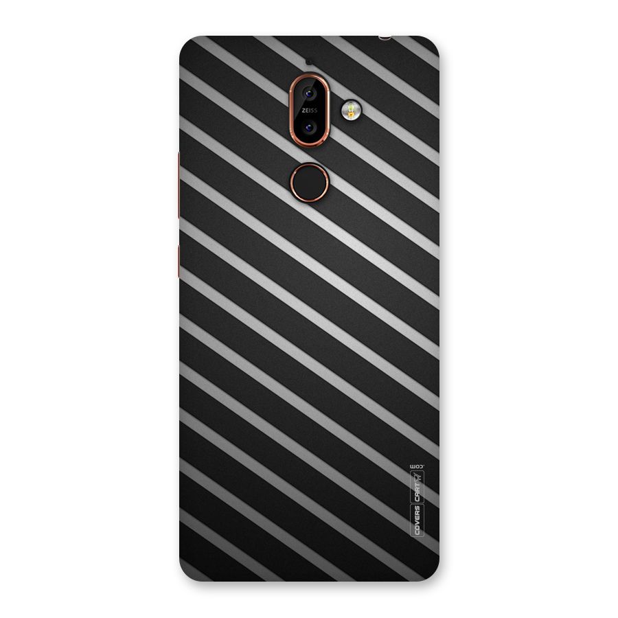 Grey And Black Stripes Back Case for Nokia 7 Plus