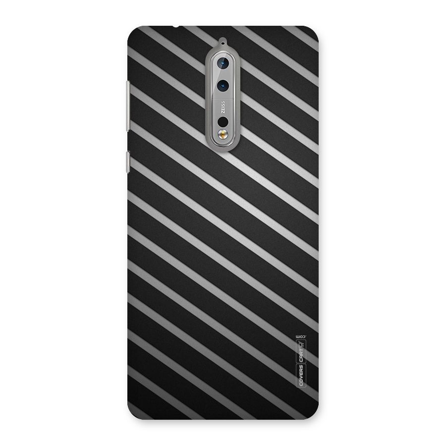 Grey And Black Stripes Back Case for Nokia 8