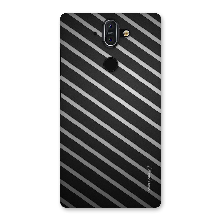 Grey And Black Stripes Back Case for Nokia 8 Sirocco