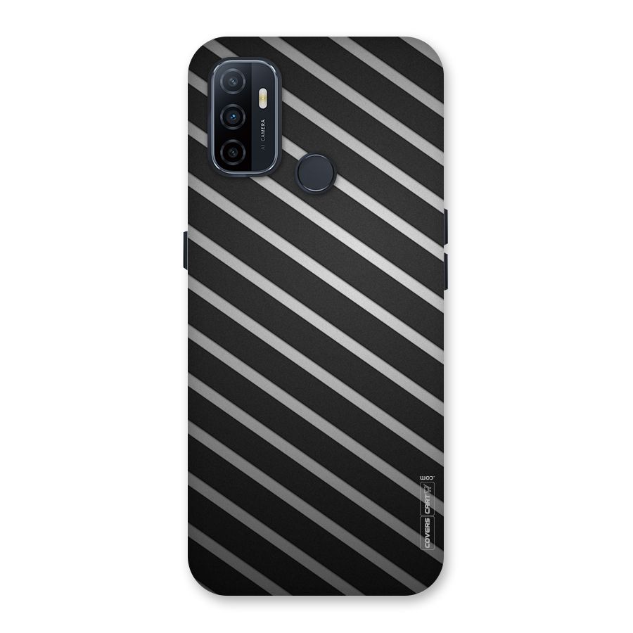 Grey And Black Stripes Back Case for Oppo A32