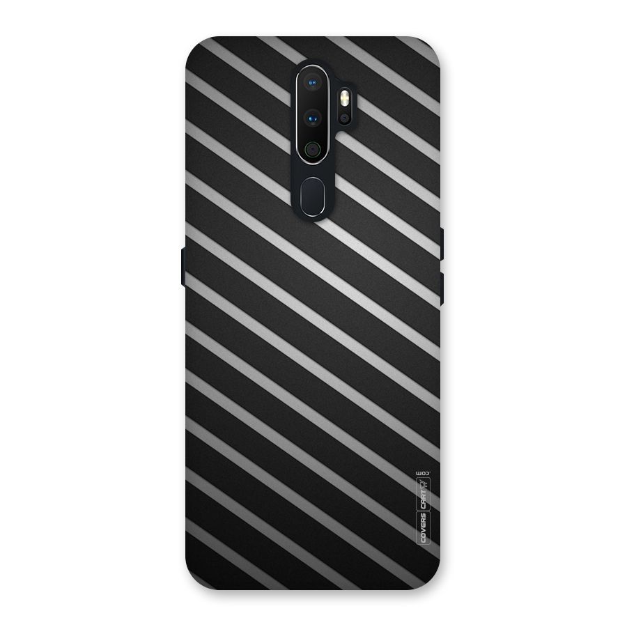 Grey And Black Stripes Back Case for Oppo A5 (2020)