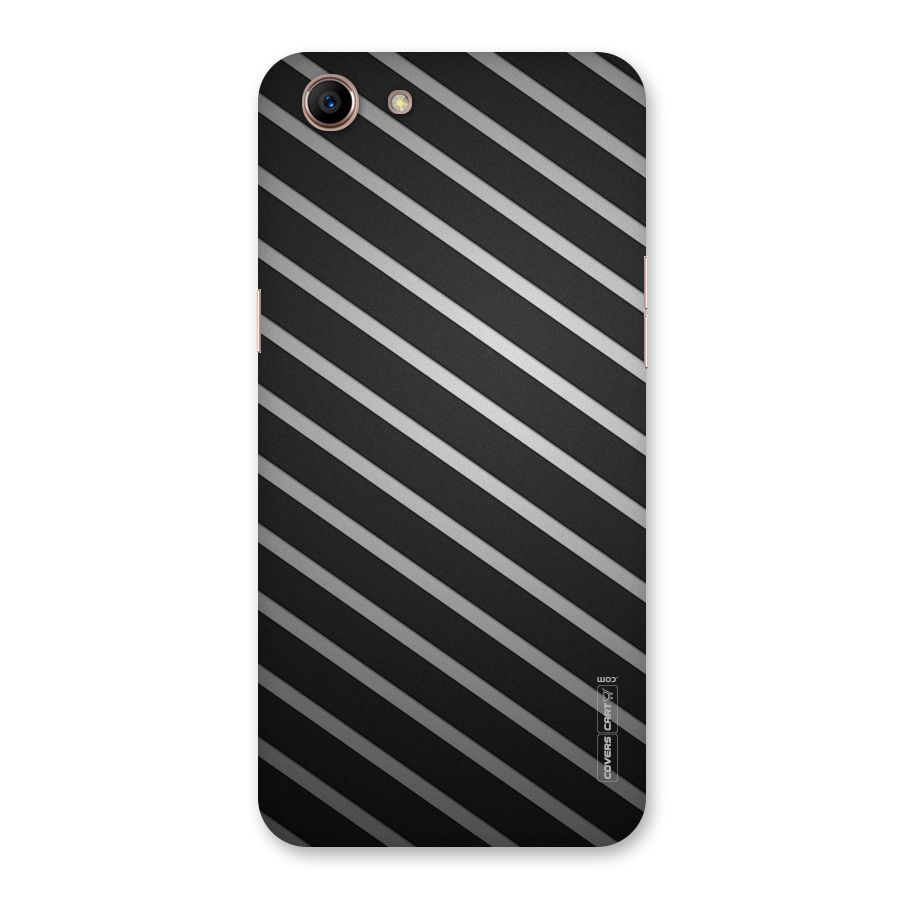 Grey And Black Stripes Back Case for Oppo A83 (2018)
