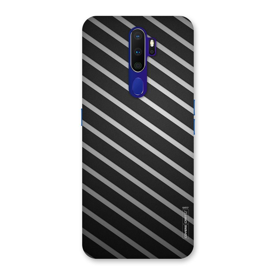 Grey And Black Stripes Back Case for Oppo A9 (2020)
