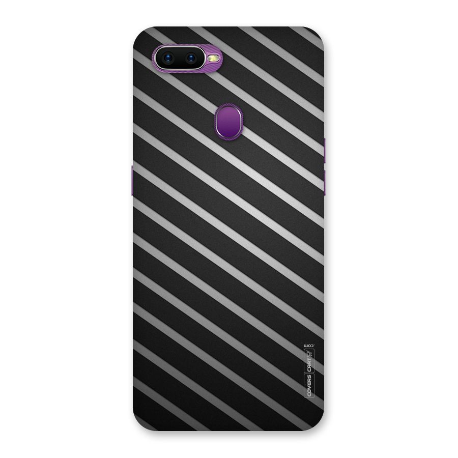 Grey And Black Stripes Back Case for Oppo F9