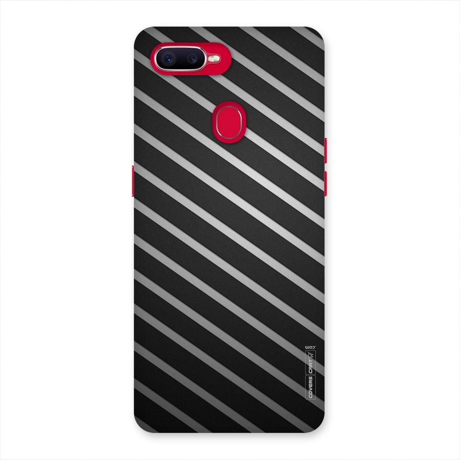 Grey And Black Stripes Back Case for Oppo F9 Pro