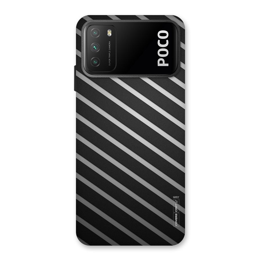 Grey And Black Stripes Back Case for Poco M3