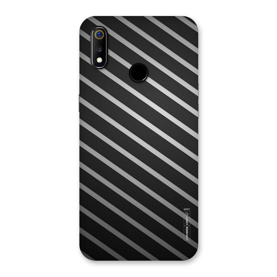 Grey And Black Stripes Back Case for Realme 3
