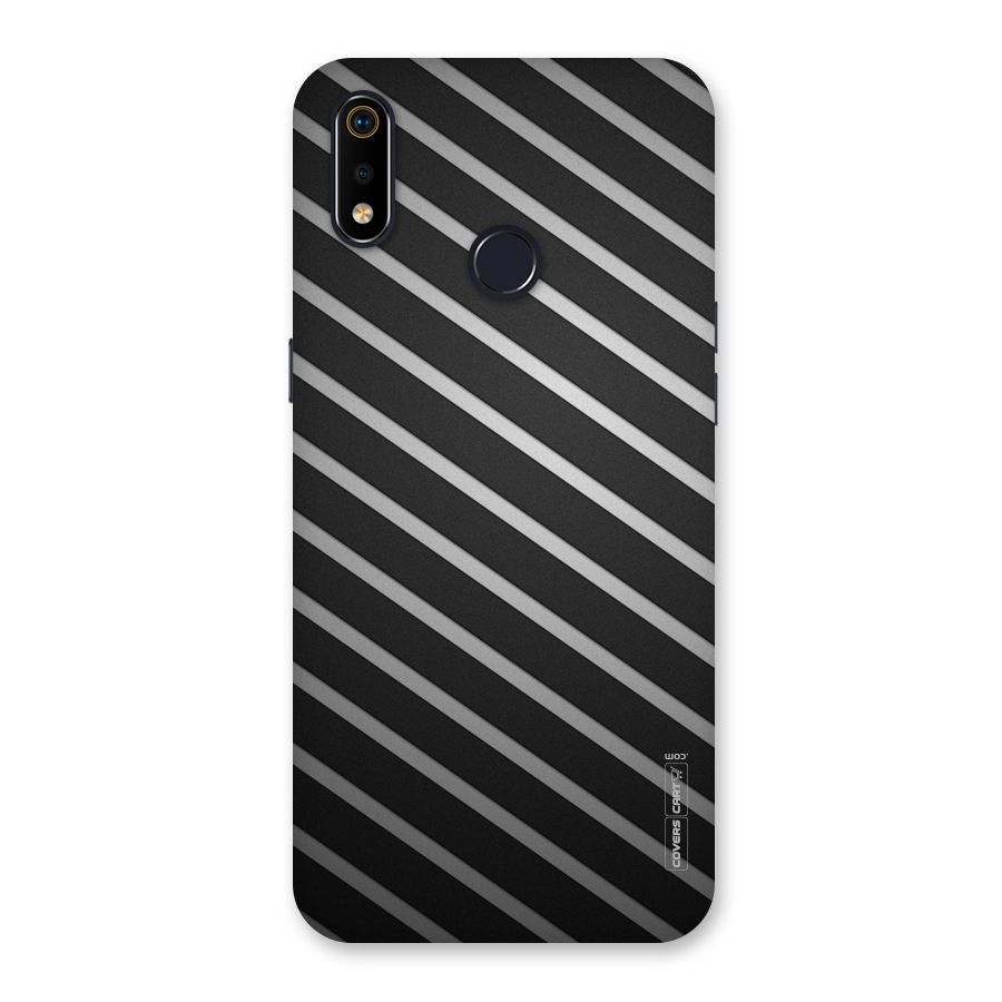 Grey And Black Stripes Back Case for Realme 3i