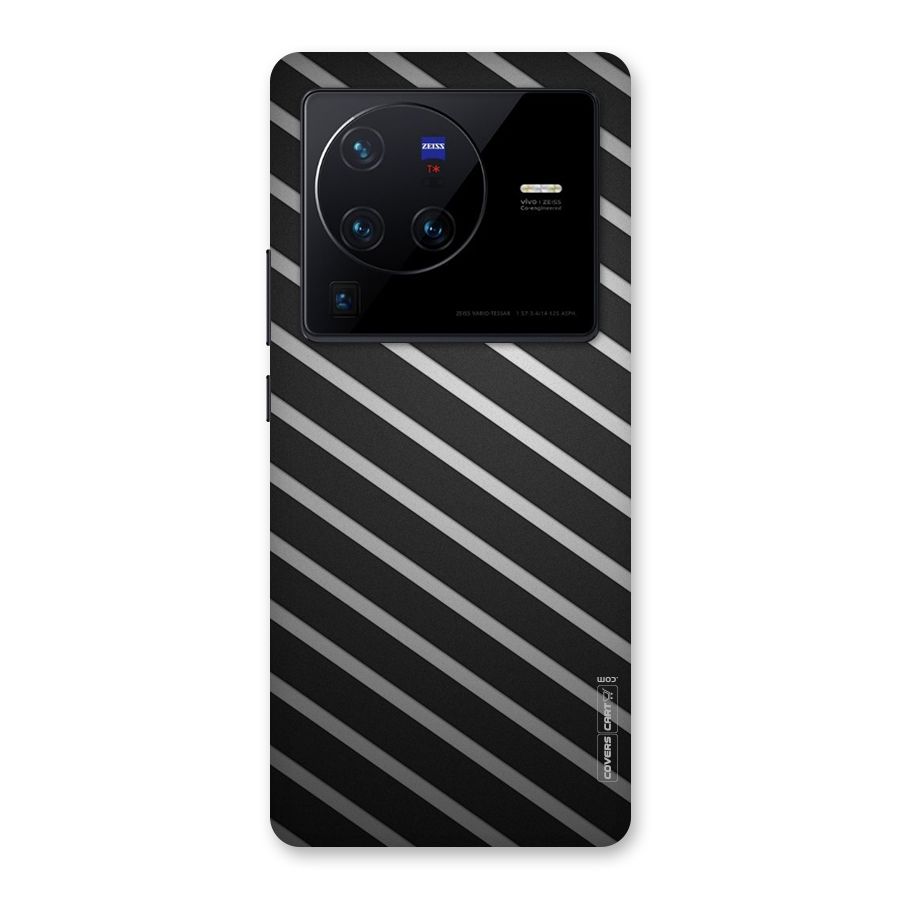 Grey And Black Stripes Back Case for Vivo X80 Pro
