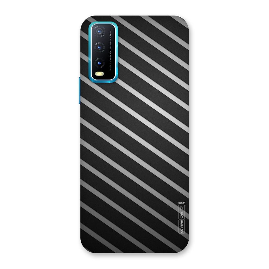 Grey And Black Stripes Back Case for Vivo Y20