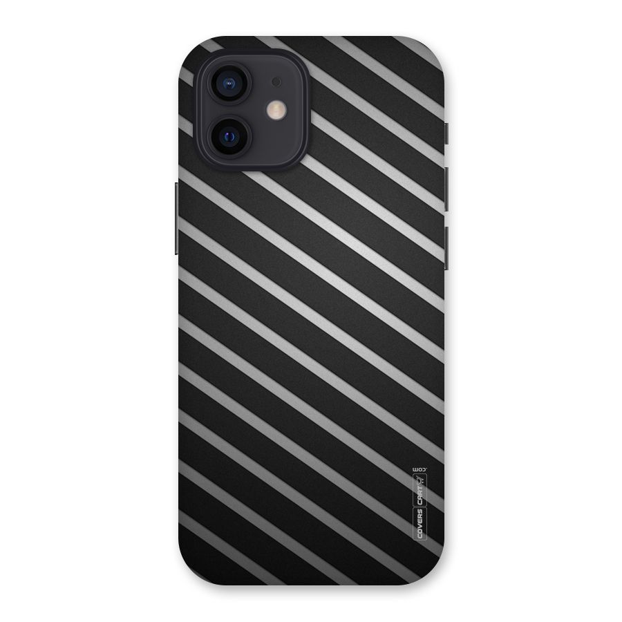 Grey And Black Stripes Back Case for iPhone 12