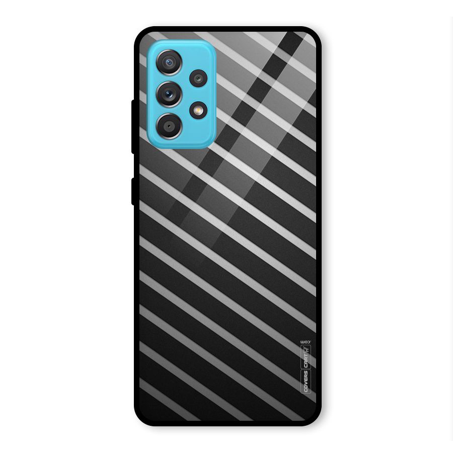 Grey And Black Stripes Glass Back Case for Galaxy A52s 5G