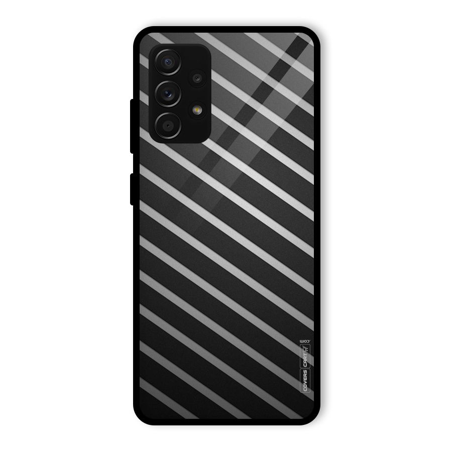 Grey And Black Stripes Glass Back Case for Galaxy A53 5G