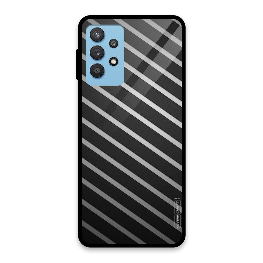 Grey And Black Stripes Glass Back Case for Galaxy M32 5G