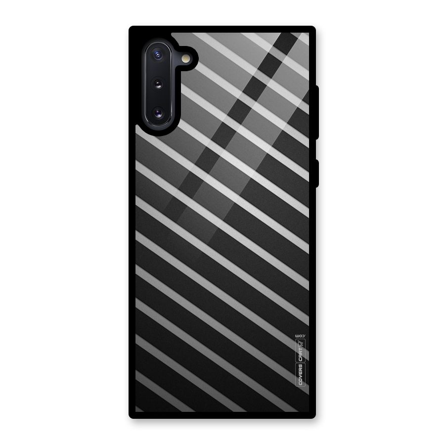 Grey And Black Stripes Glass Back Case for Galaxy Note 10