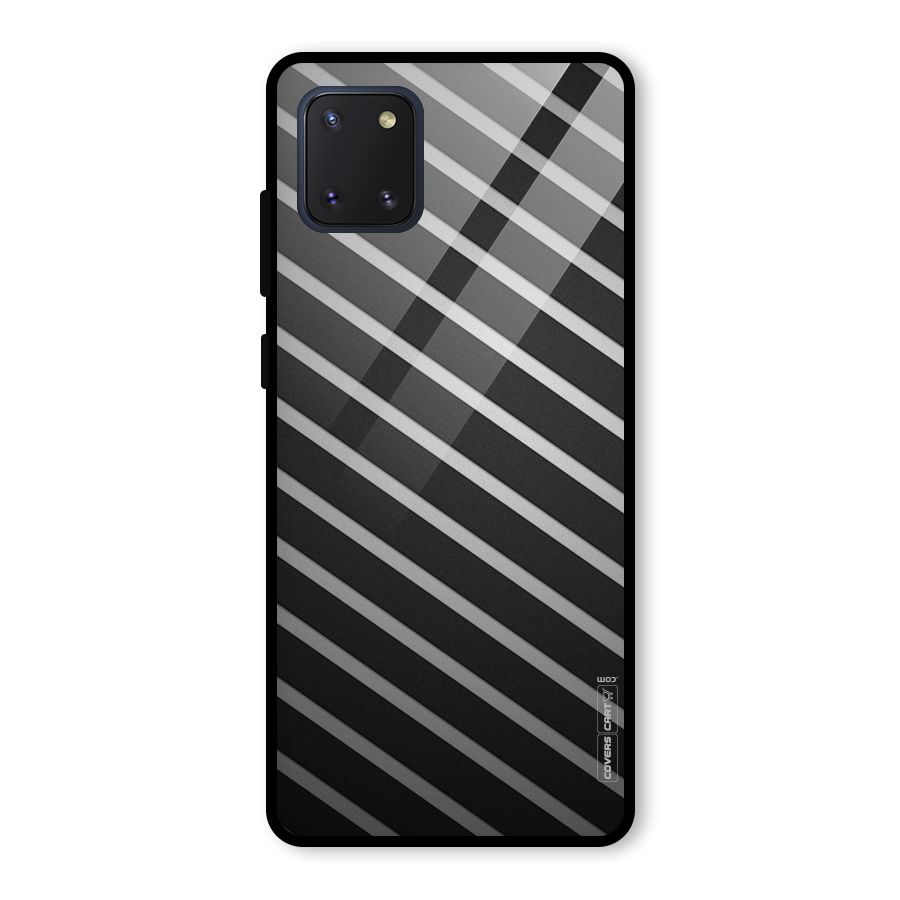 Grey And Black Stripes Glass Back Case for Galaxy Note 10 Lite
