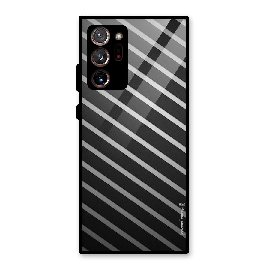 Grey And Black Stripes Glass Back Case for Galaxy Note 20 Ultra