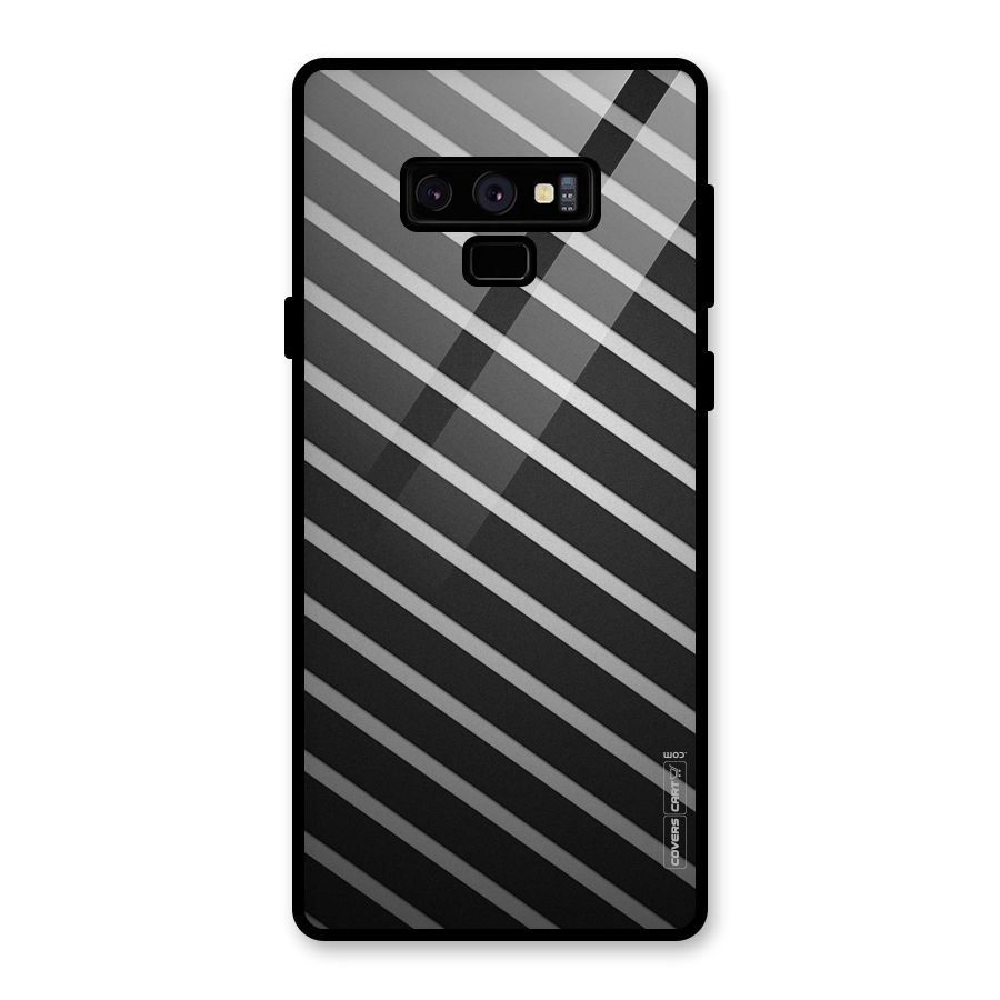 Grey And Black Stripes Glass Back Case for Galaxy Note 9