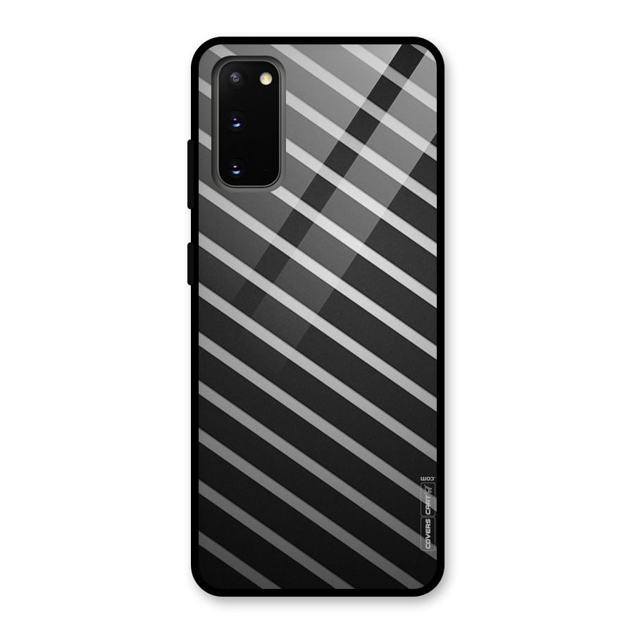 Grey And Black Stripes Glass Back Case for Galaxy S20