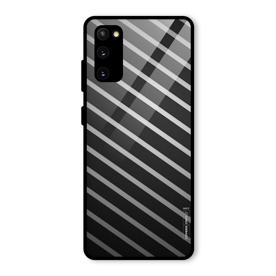 Grey And Black Stripes Glass Back Case for Galaxy S20 FE