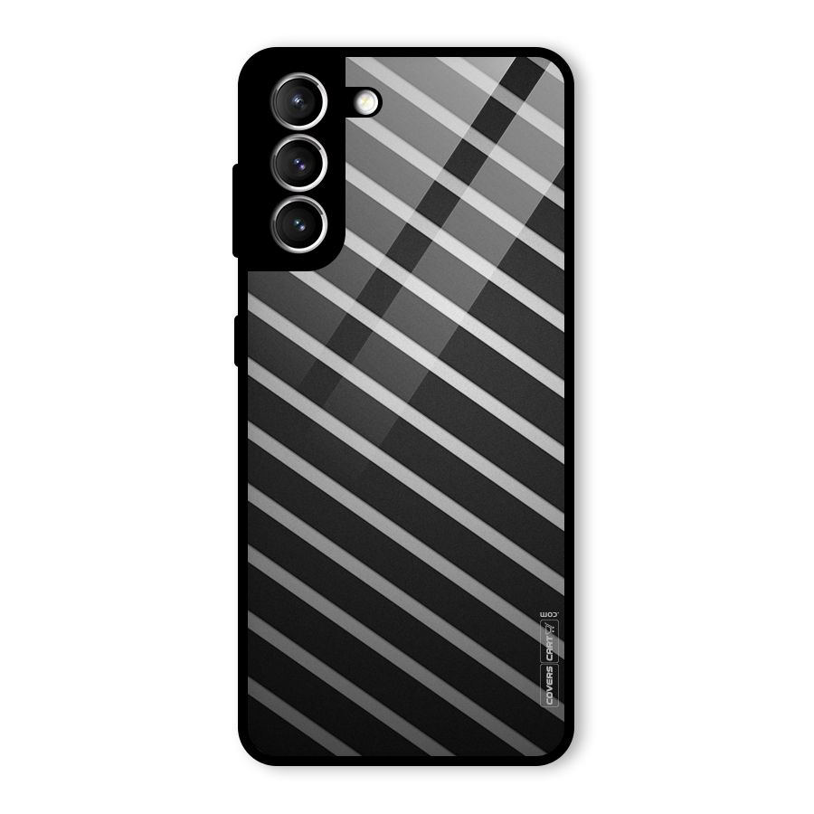 Grey And Black Stripes Glass Back Case for Galaxy S21 5G