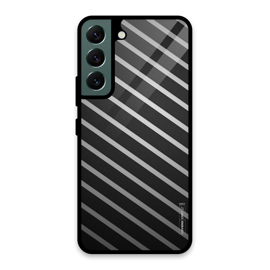 Grey And Black Stripes Glass Back Case for Galaxy S22 5G