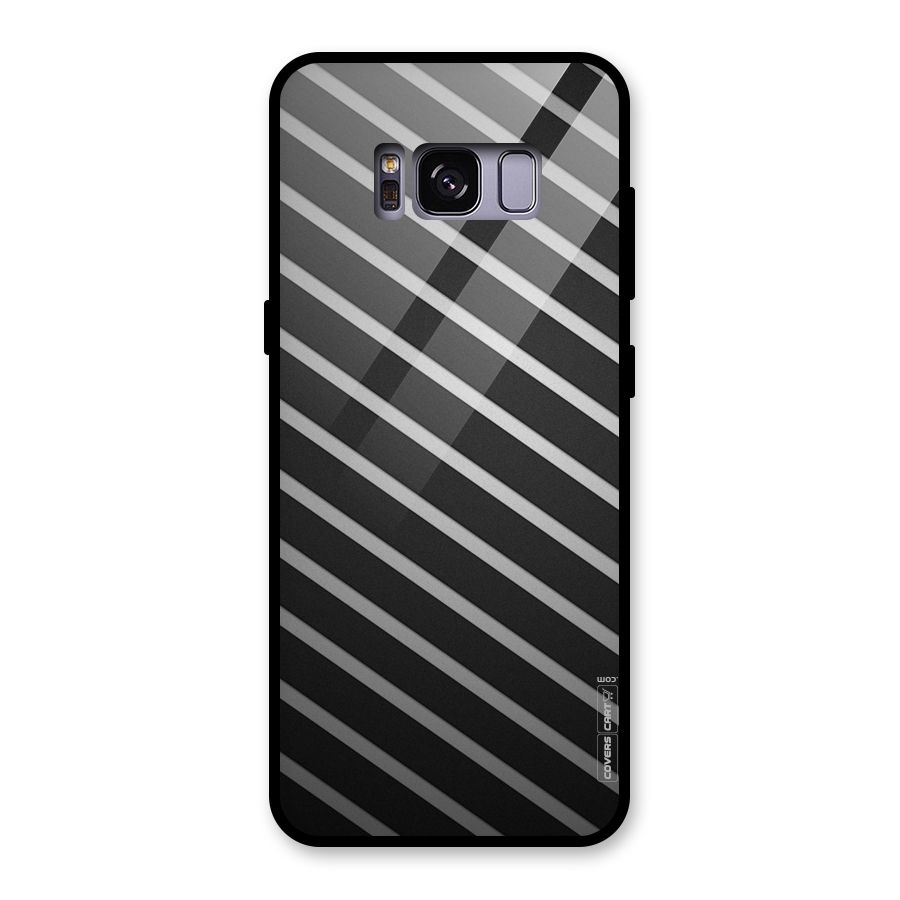 Grey And Black Stripes Glass Back Case for Galaxy S8