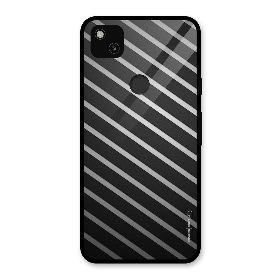 Grey And Black Stripes Glass Back Case for Google Pixel 4a