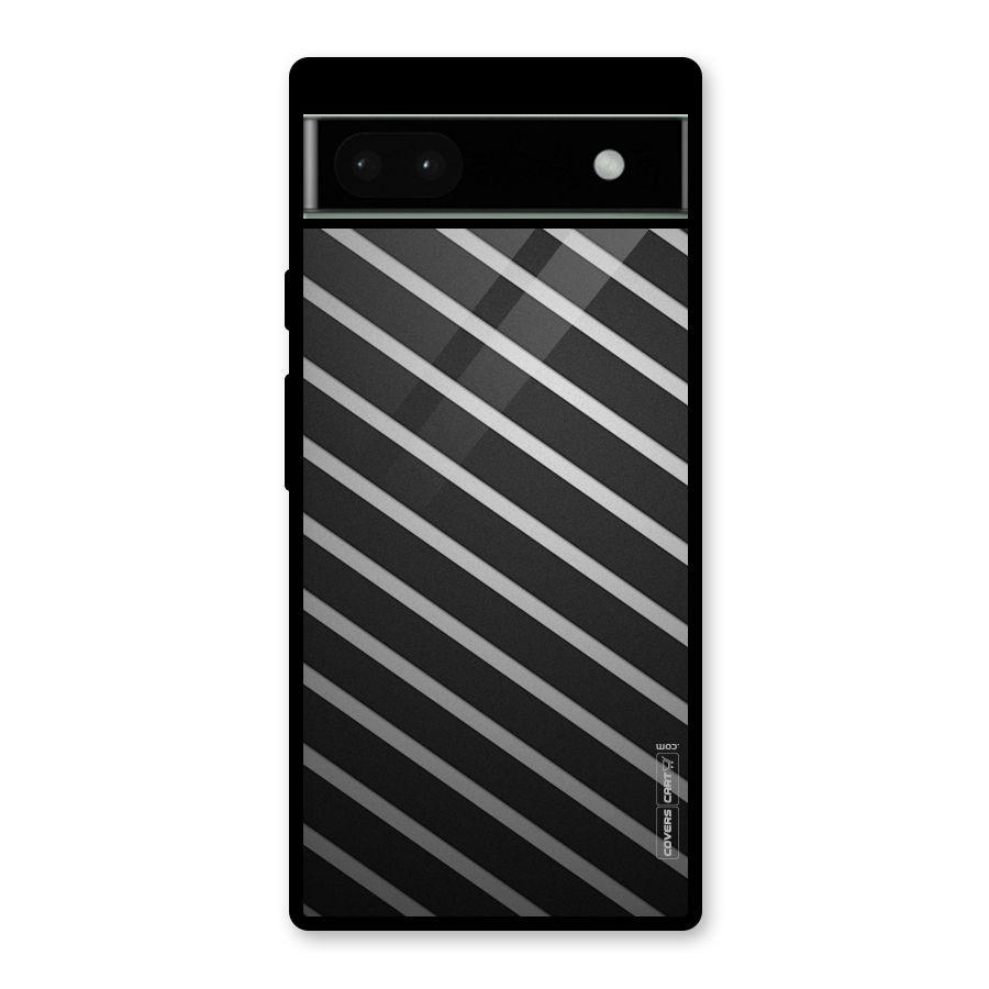 Grey And Black Stripes Glass Back Case for Google Pixel 6a