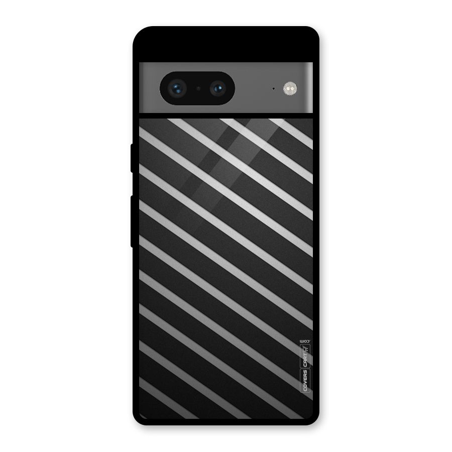 Grey And Black Stripes Glass Back Case for Google Pixel 7