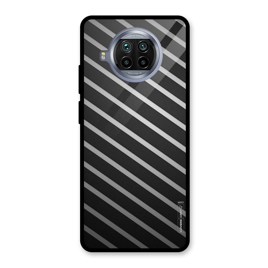 Grey And Black Stripes Glass Back Case for Mi 10i