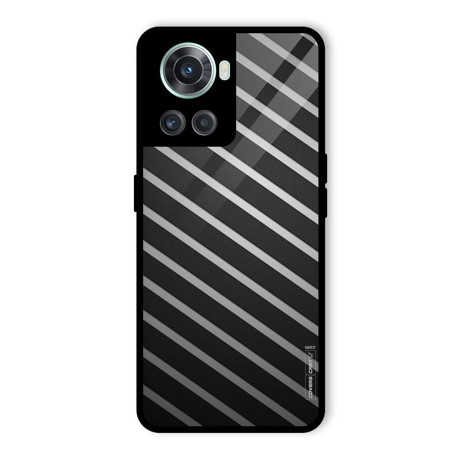 Grey And Black Stripes Glass Back Case for OnePlus 10R