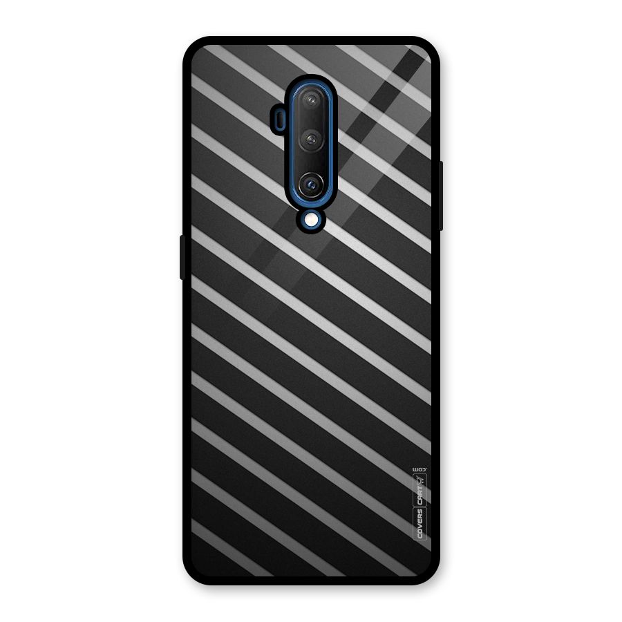 Grey And Black Stripes Glass Back Case for OnePlus 7T Pro