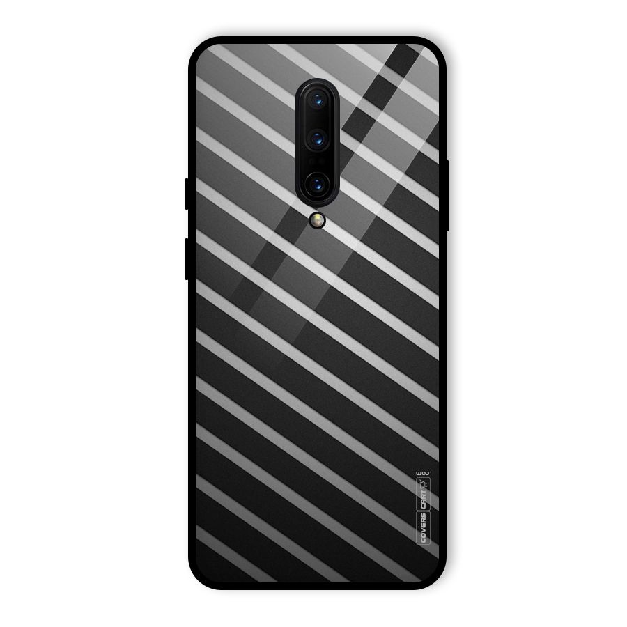 Grey And Black Stripes Glass Back Case for OnePlus 7 Pro