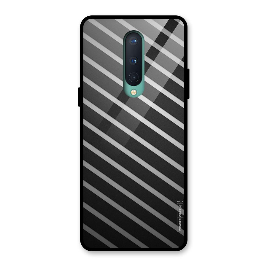 Grey And Black Stripes Glass Back Case for OnePlus 8