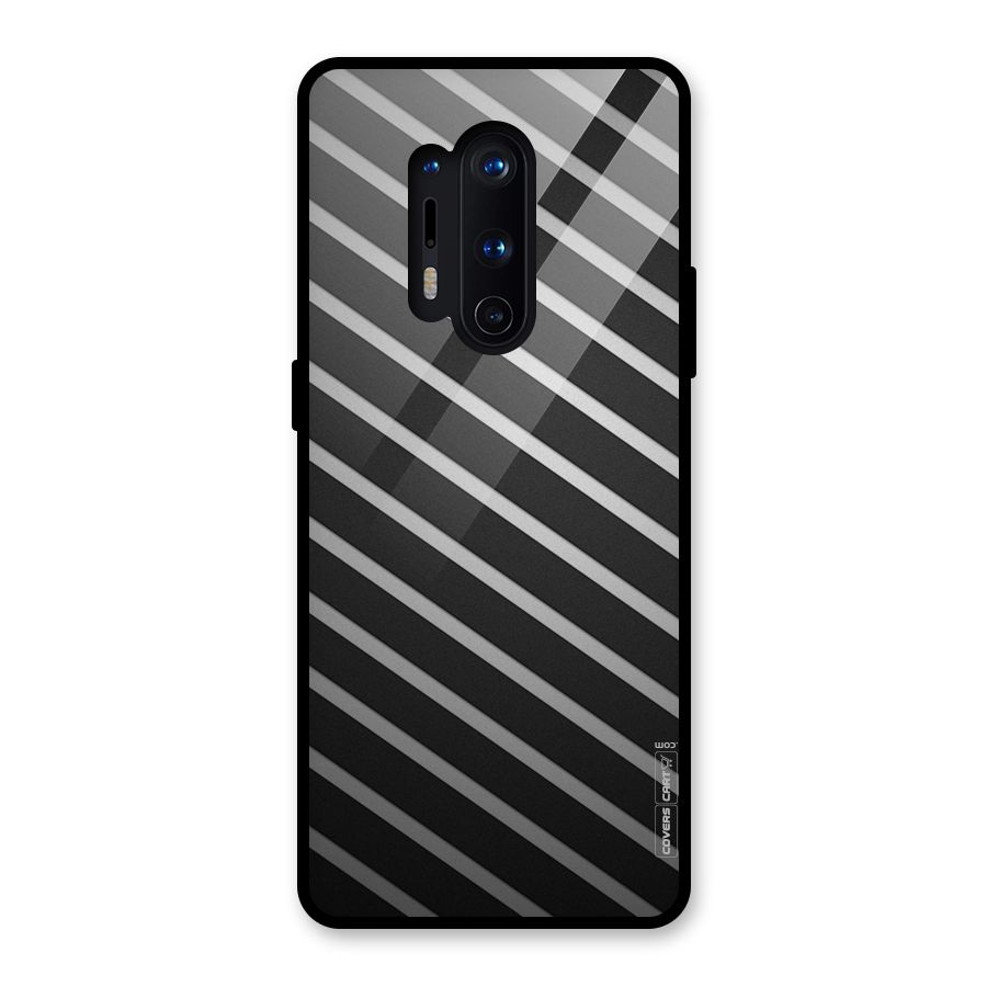 Grey And Black Stripes Glass Back Case for OnePlus 8 Pro