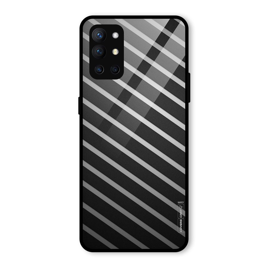 Grey And Black Stripes Glass Back Case for OnePlus 9R