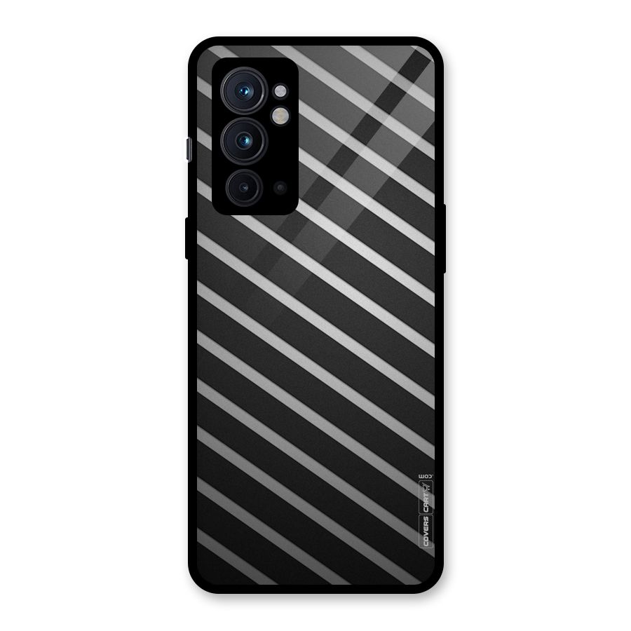 Grey And Black Stripes Glass Back Case for OnePlus 9RT 5G