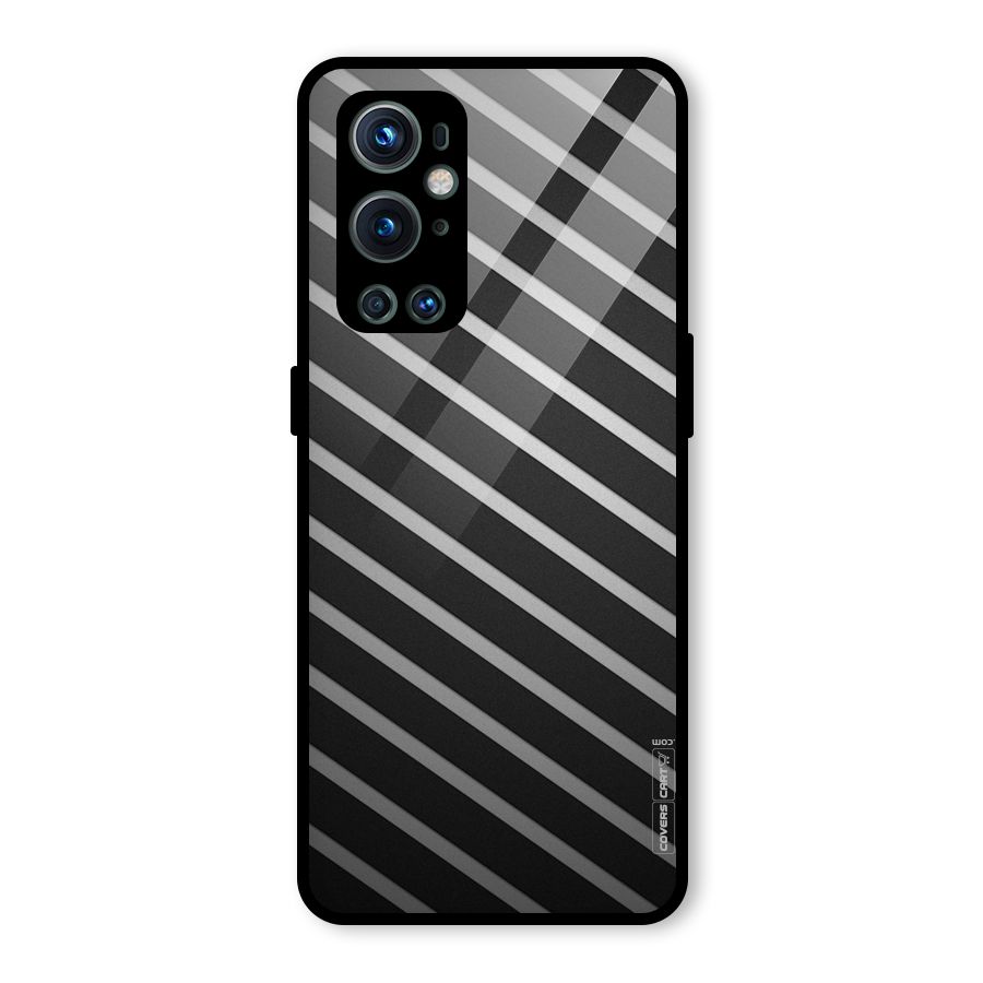 Grey And Black Stripes Glass Back Case for OnePlus 9 Pro