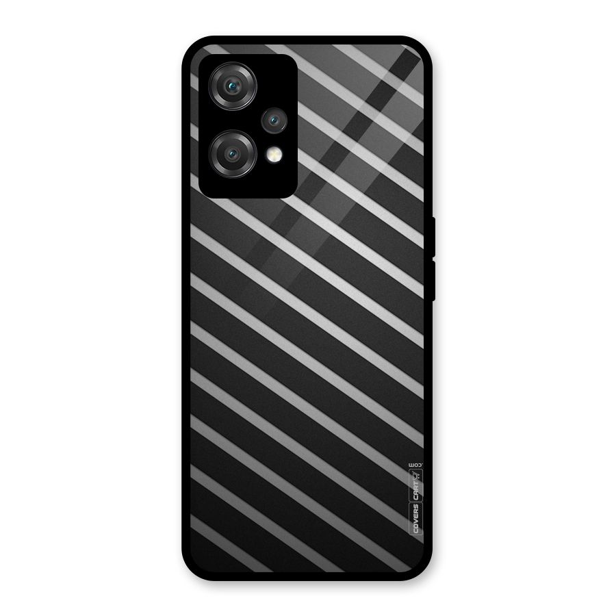 Grey And Black Stripes Glass Back Case for OnePlus Nord CE 2 Lite 5G