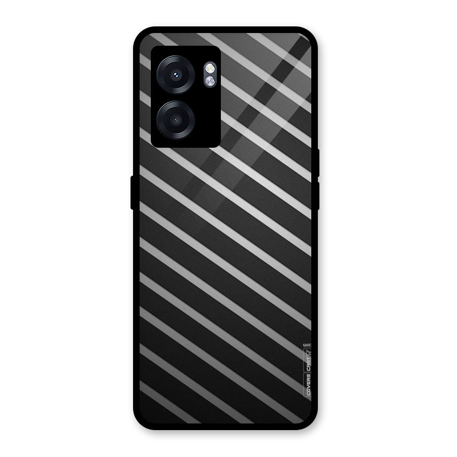 Grey And Black Stripes Glass Back Case for Oppo K10 (5G)