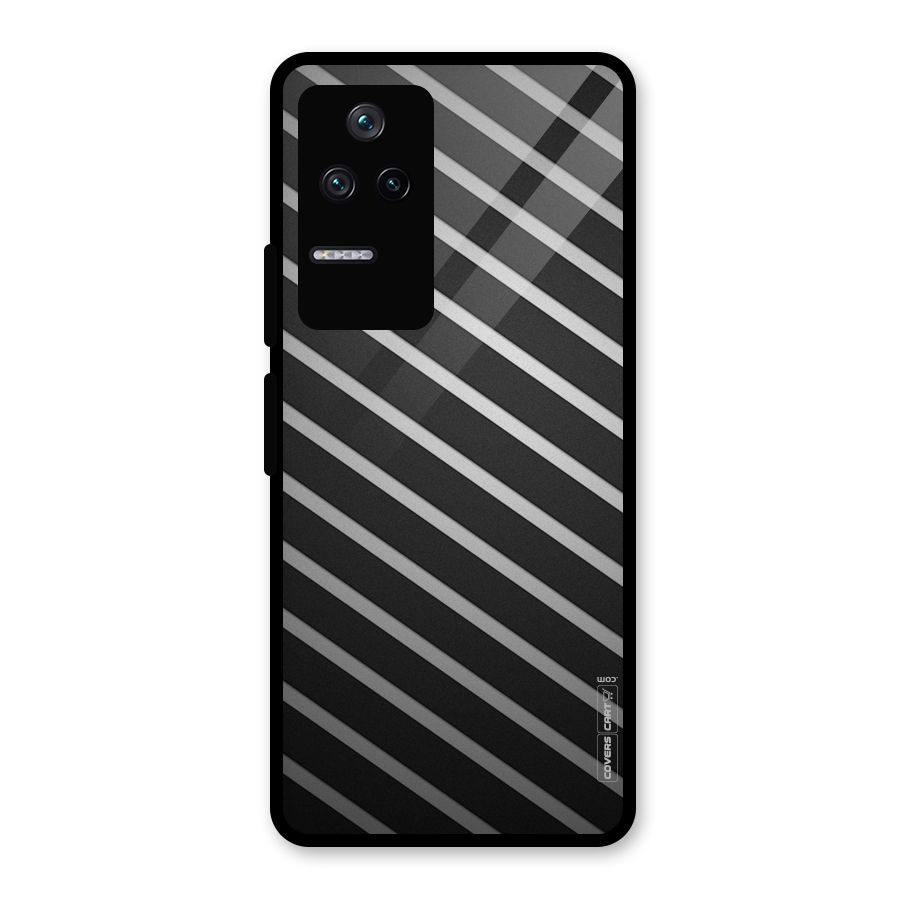 Grey And Black Stripes Glass Back Case for Poco F4 5G
