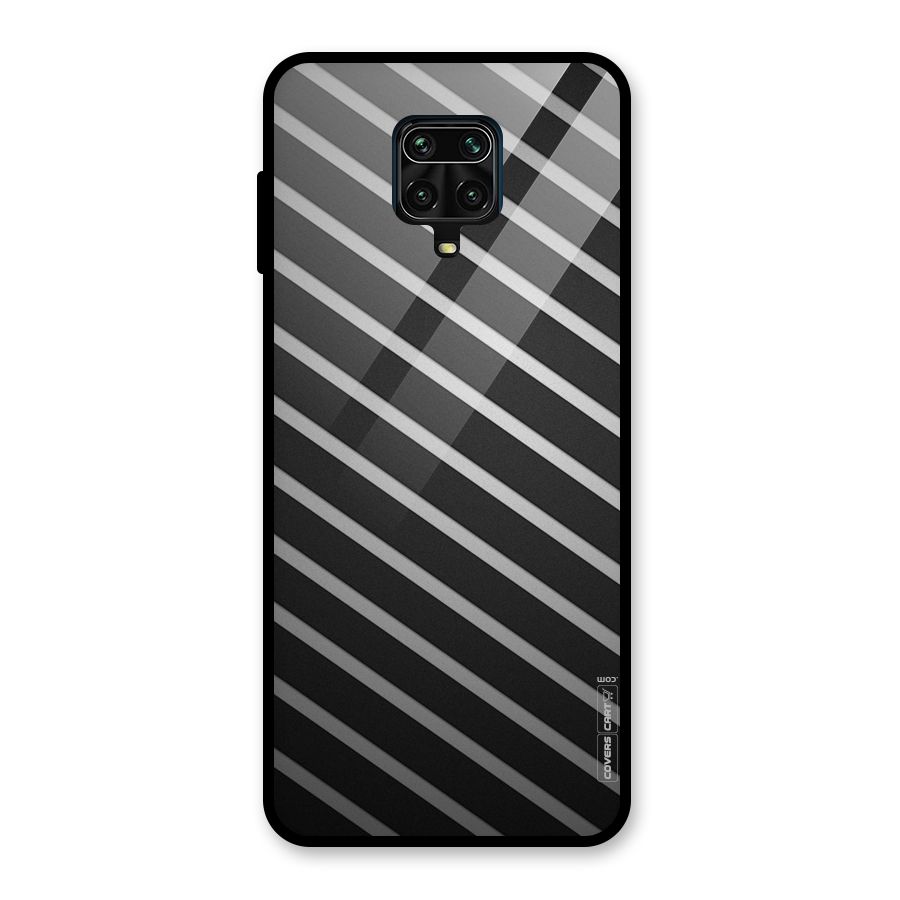Grey And Black Stripes Glass Back Case for Poco M2 Pro