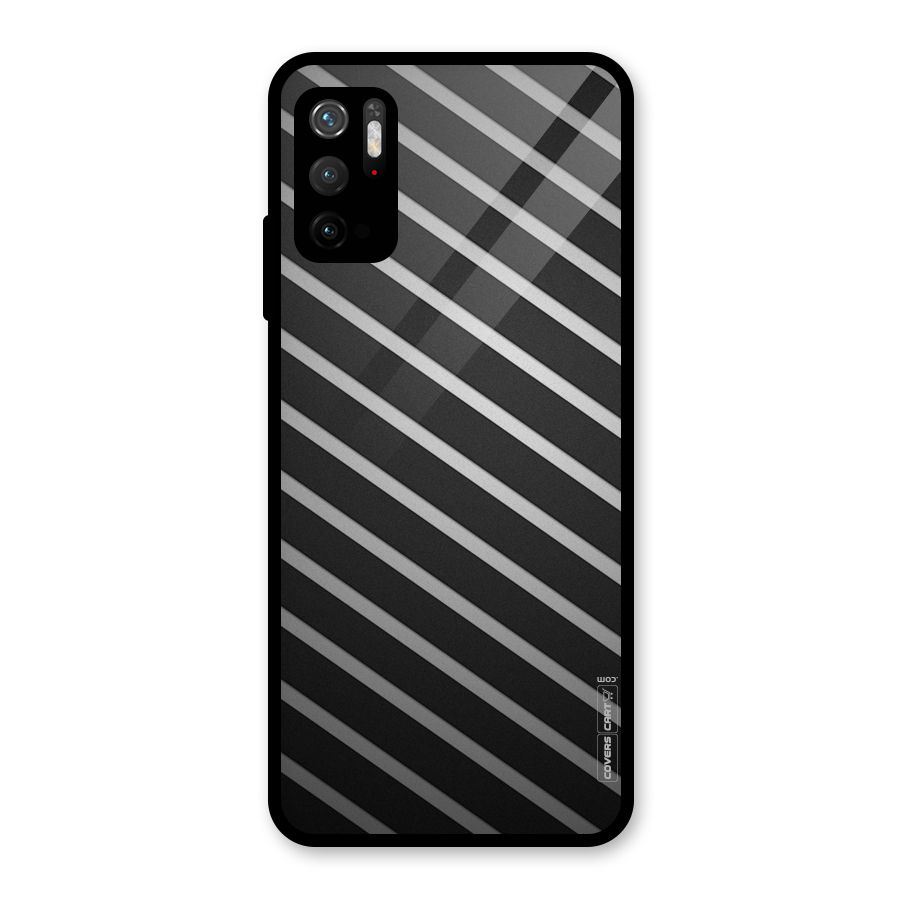 Grey And Black Stripes Glass Back Case for Poco M3 Pro 5G