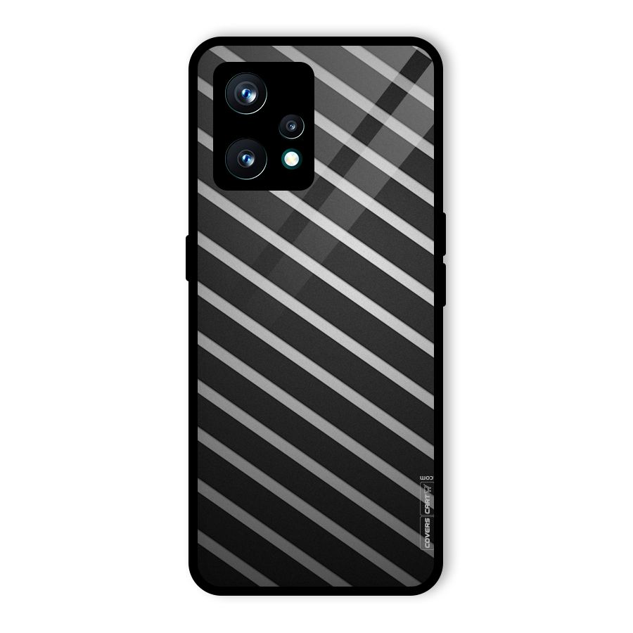 Grey And Black Stripes Glass Back Case for Realme 9 Pro Plus 5G