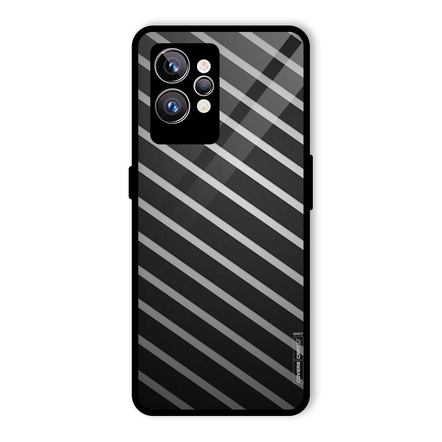 Grey And Black Stripes Glass Back Case for Realme GT2 Pro