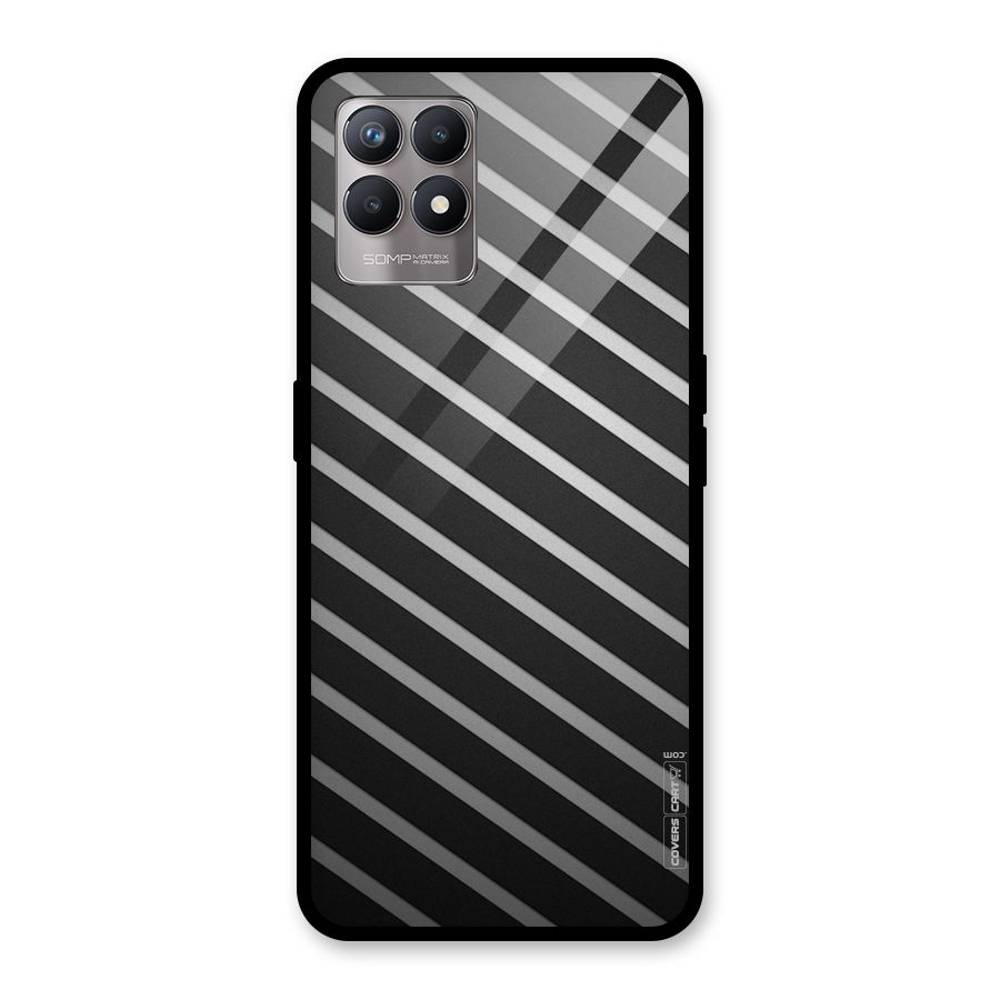 Grey And Black Stripes Glass Back Case for Realme Narzo 50